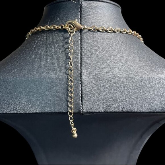 Statement Necklace Light Green Glass Crystals Chunky Chic Handmade Elegant Gift - Picture 3 of 7